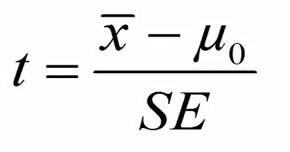 فرمول آزمون تی تک نمونه‌ای