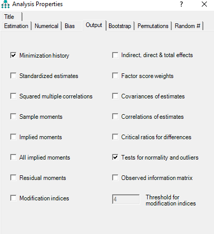 فعال کردن تیک tests for normality and outliers